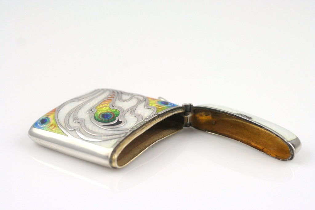 Art Nouveau Sterling and Enamel Match Safe at 1stDibs
