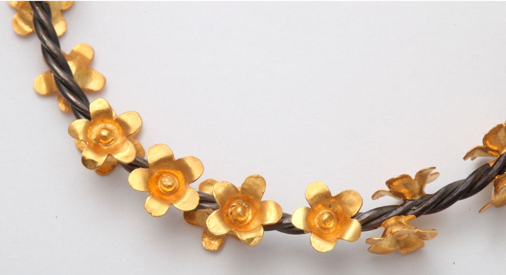Contemporary Gold Flower Hoops