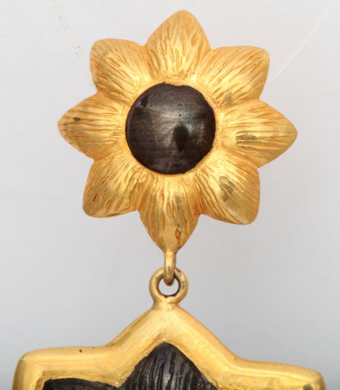 Women's Sunflower Pendant Earrings