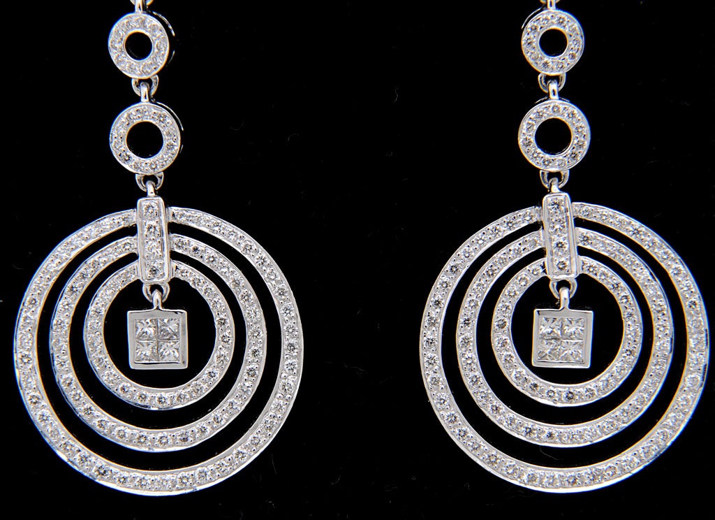 white gold dangling earrings