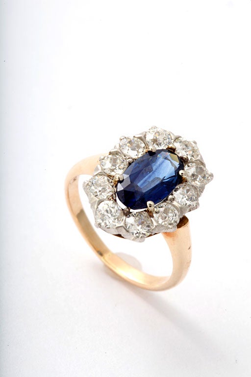 Women's Gold and Platinum  Sapphire Ring