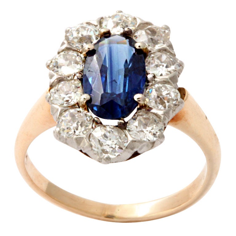 Gold and Platinum  Sapphire Ring