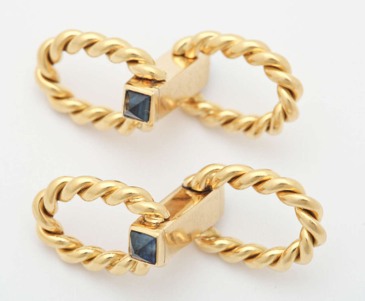 Women's or Men's Kutchinsky 18ct Gold & Cabochon Sapphire Cufflinks