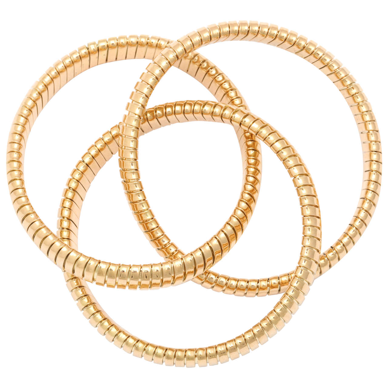 Yellow Gold Tubogas Rolling Bracelet