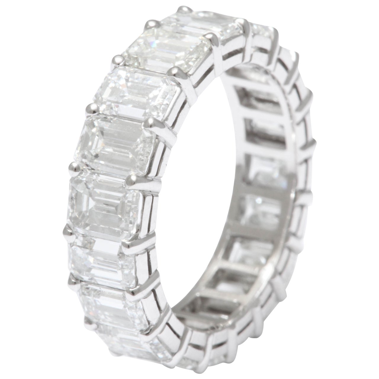 Emerald Cut Diamond Wedding Band For Sale at 1stdibs