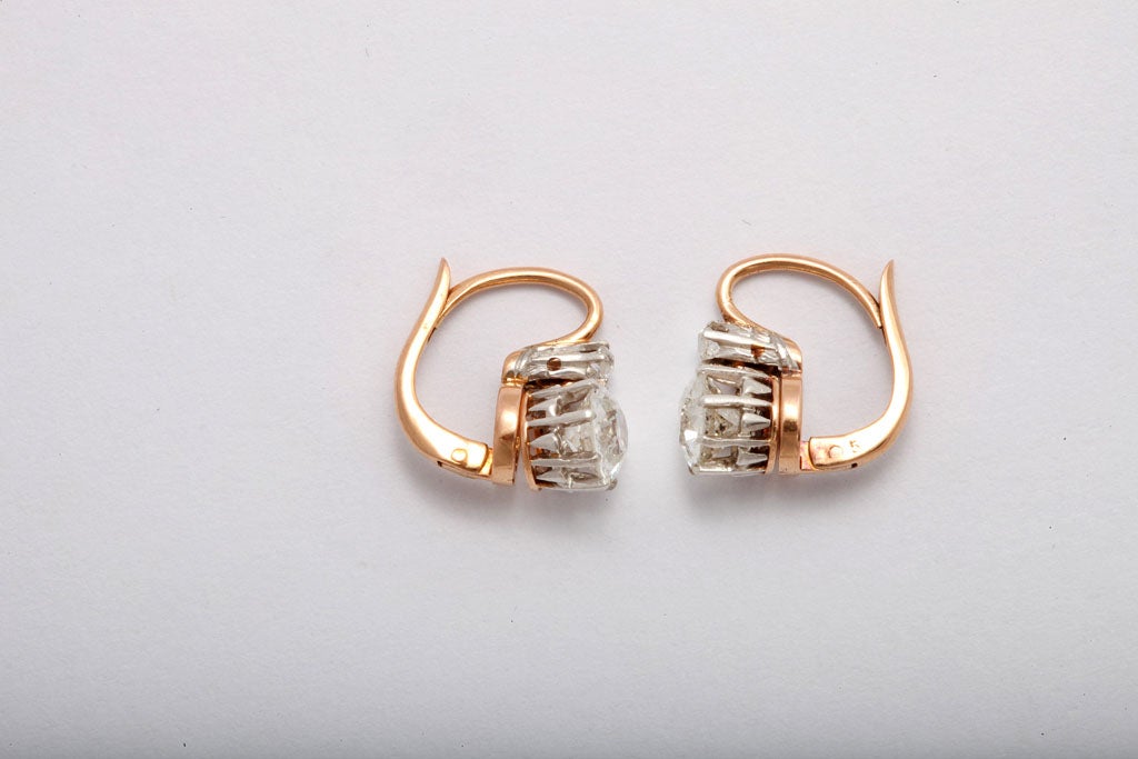Women's Art Deco Diamond 2 stone Diamond Drop Earrings