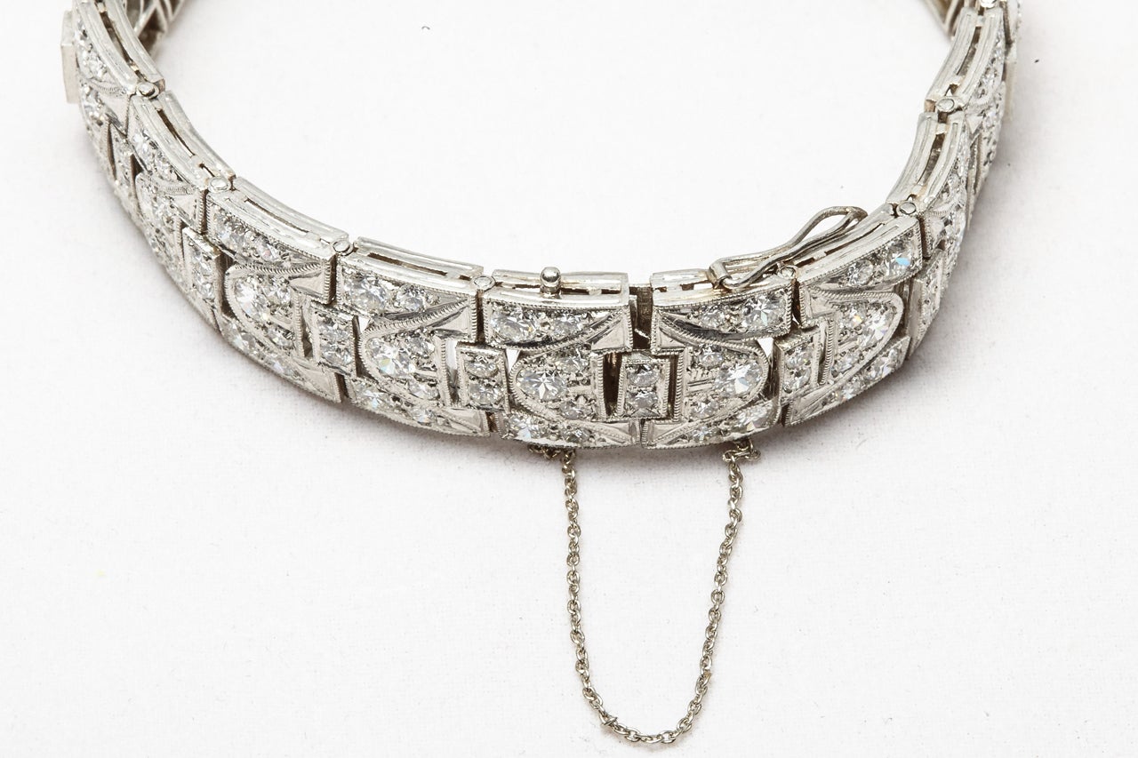 Women's Stunning Art Deco  diamond platinum bracelet