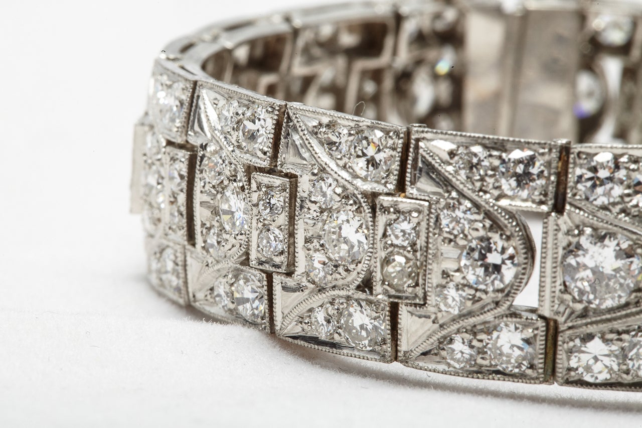 Stunning Art Deco  diamond platinum bracelet 2