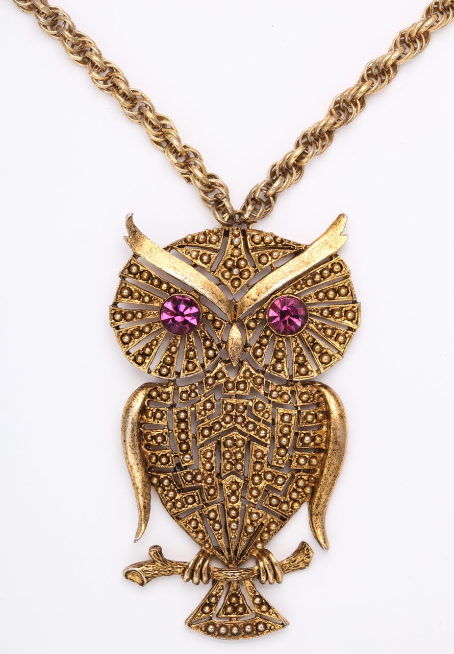 1960s Owl Pendant For Sale at 1stDibs | 2010s owl necklace, owl jewelry