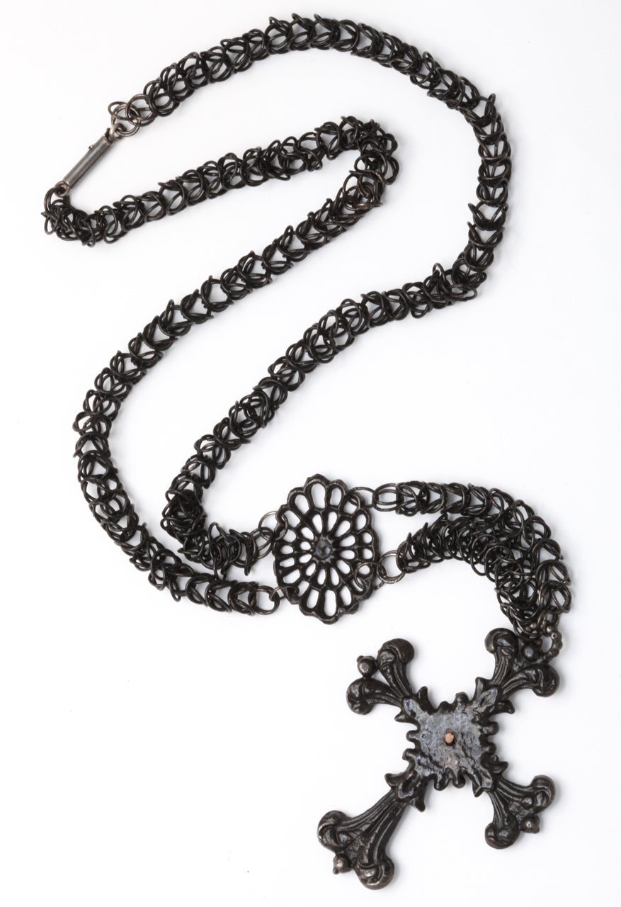 Antique Georgian Berlin Iron Chain and Cross c. 1820-30 For Sale 2