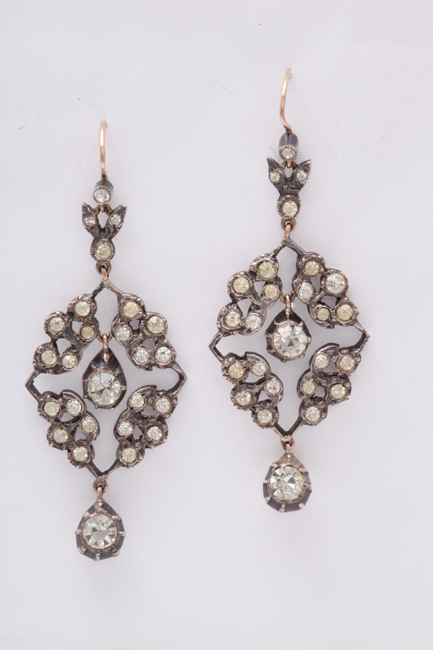 Snowdrops of Victorian Paste Earrings For Sale at 1stDibs