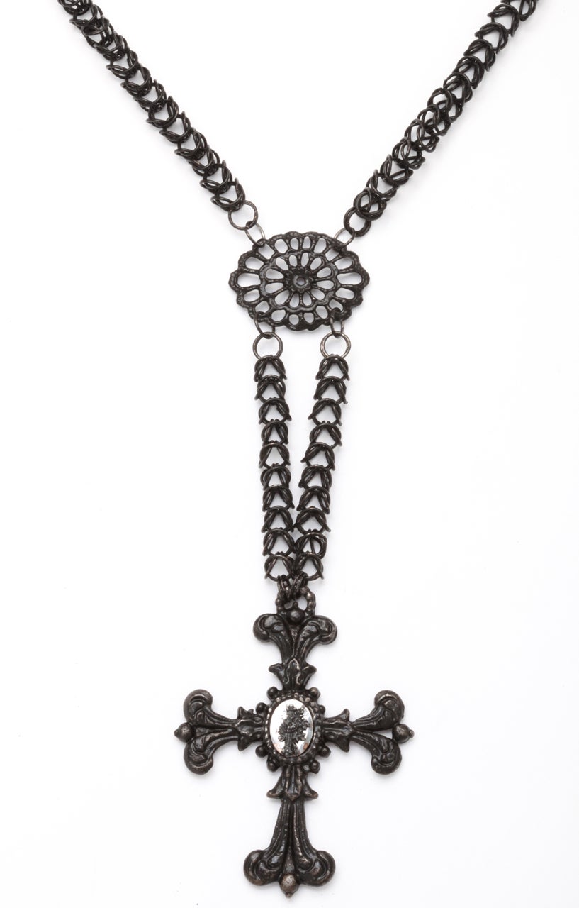 Antique Berlin Iron Chain and Cross c. 182030 For Sale at