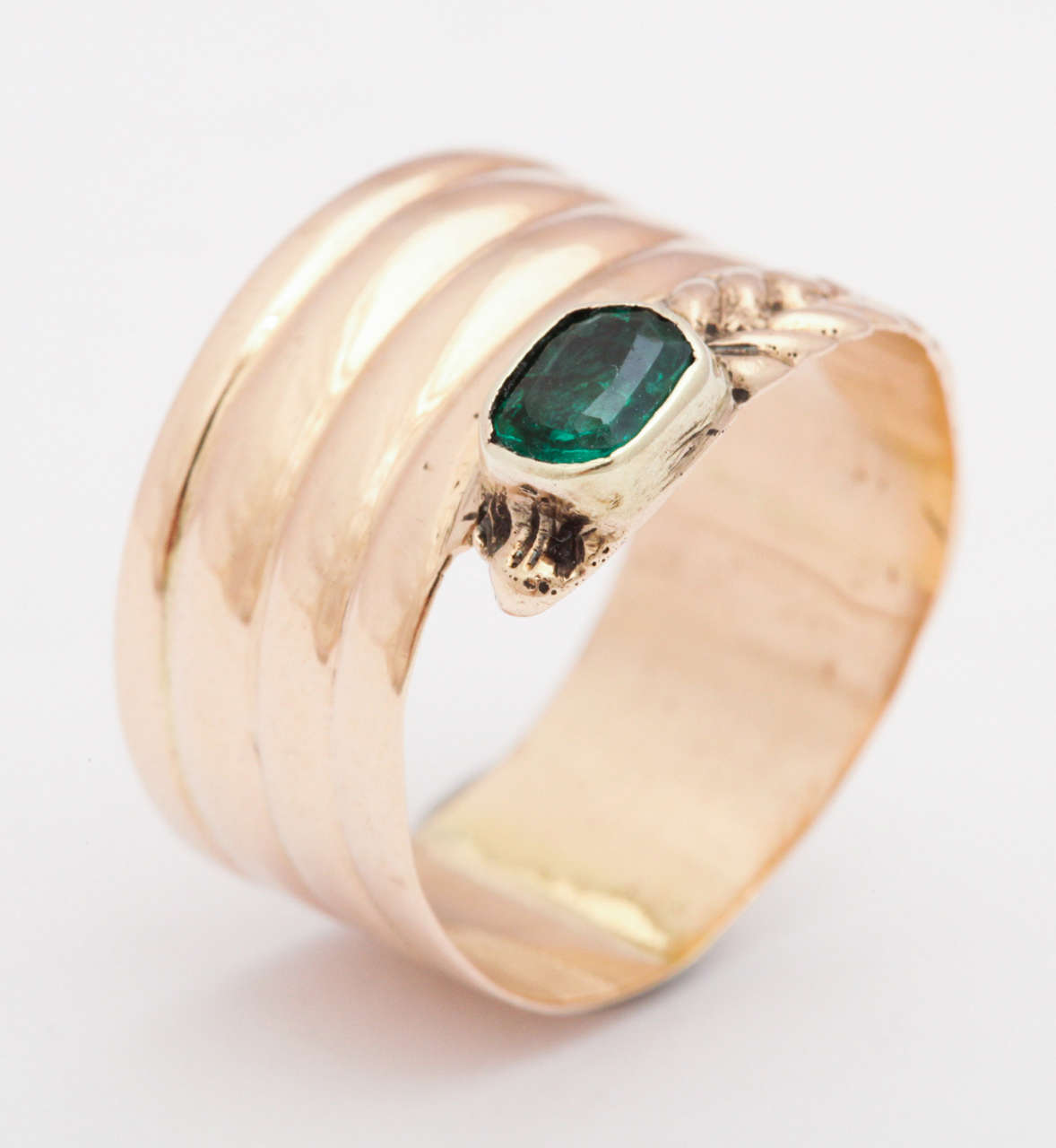 Wrapped in History:  A Victorian Serpent Ring with Muzo Emerald