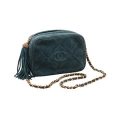 CHANEL SUEDE CAMERA BAG WITH TASSEL
