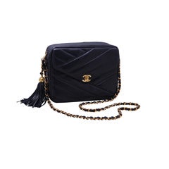 Vintage CHANEL NAVY BAG WITH TASSEL