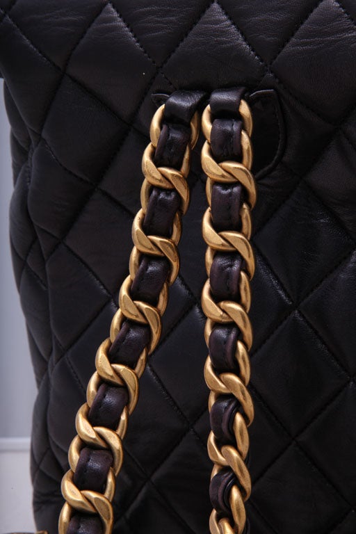 CHANEL DARK BROWN QUILTED BACKPACK 1