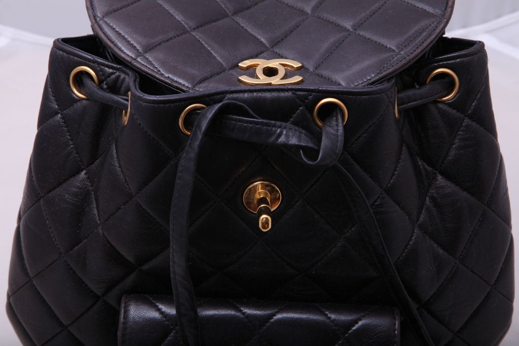 CHANEL DARK BROWN QUILTED BACKPACK 7