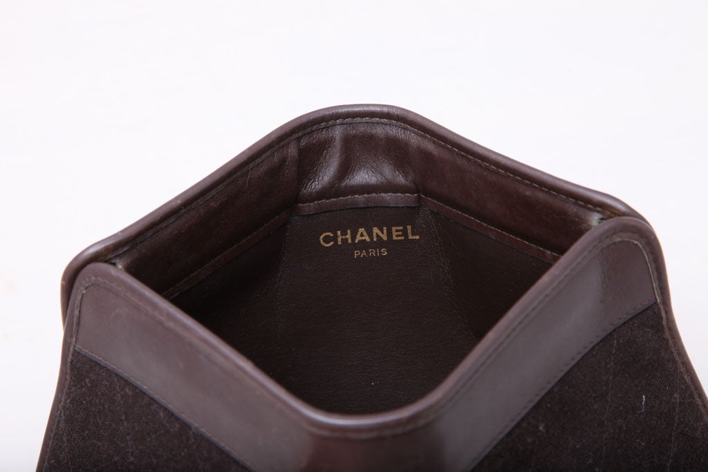 CHANEL BROWN QUITED CLUTCH BAG 3