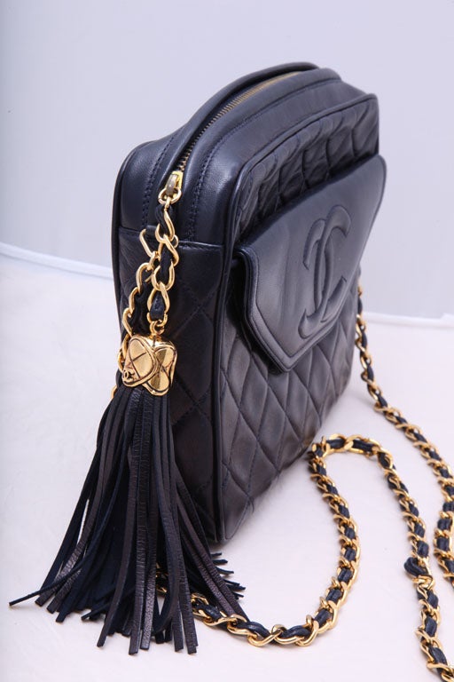 CHANEL NAVY CAMERA BAG at 1stDibs