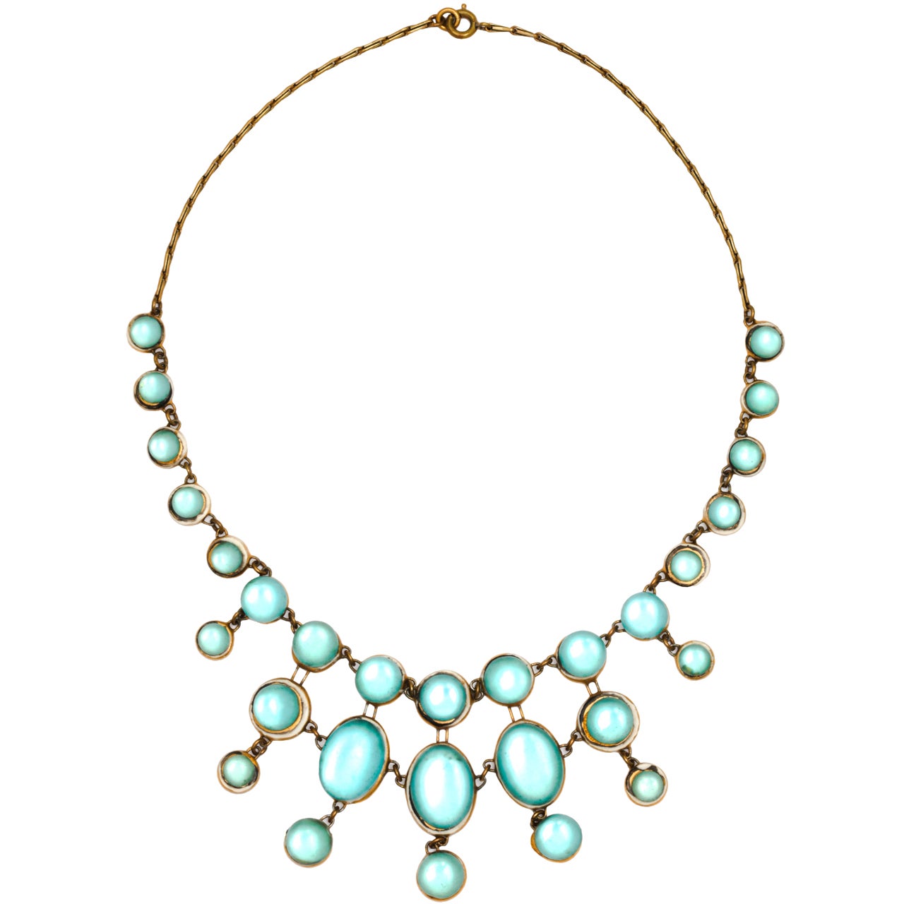 Denise Guitard ceramic and glass multi stone necklace For Sale at 1stDibs