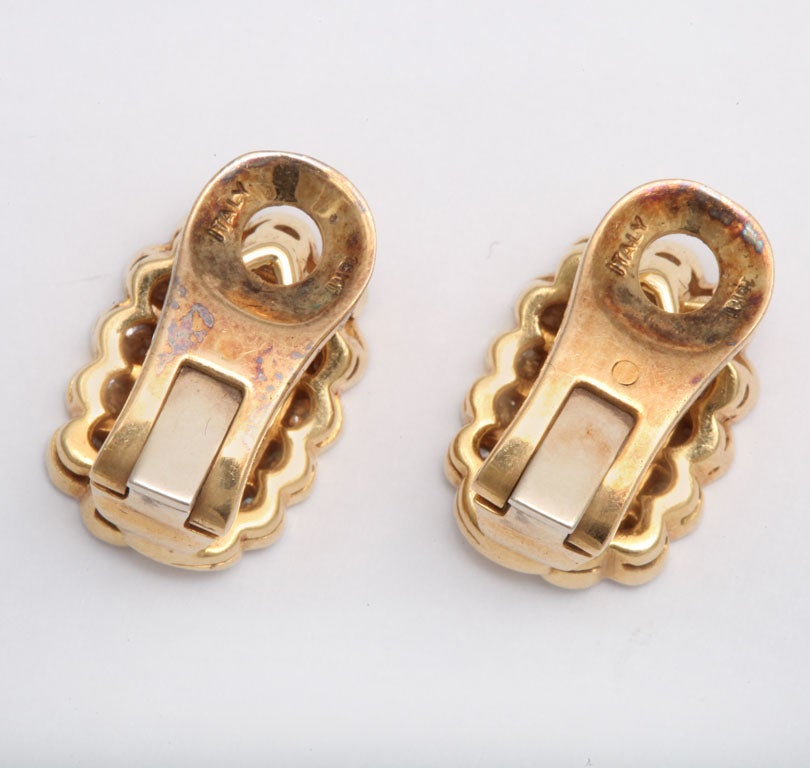 gold and diamond clip-on earrings