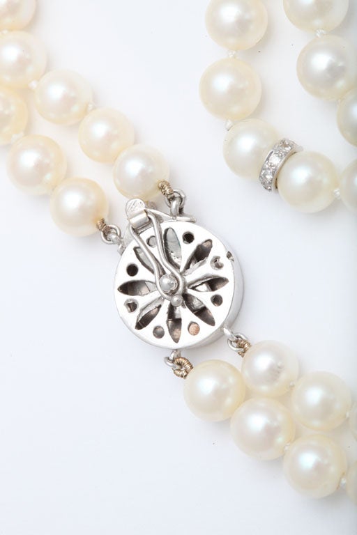  Pearl And Diamond Platinum Tassel Necklace 2