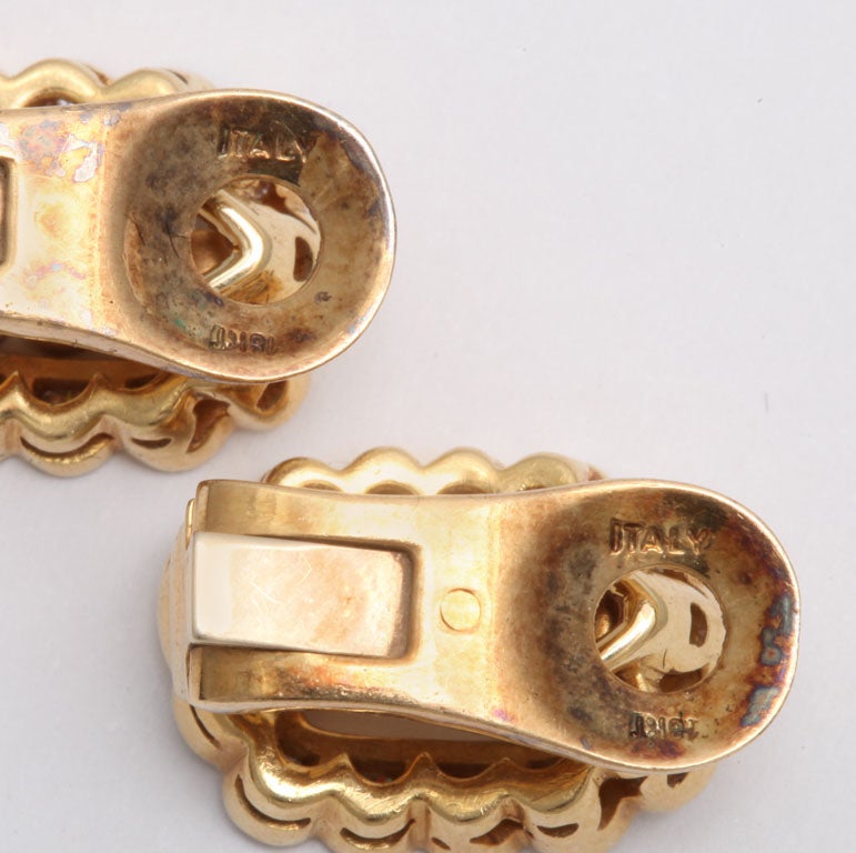 Gold &diamond Clip On Earrings For Sale at 1stDibs
