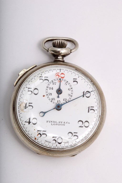 Silver-plated stop watch, London, 1930's, Findlay & Co. - makers. Excellent working order; @2