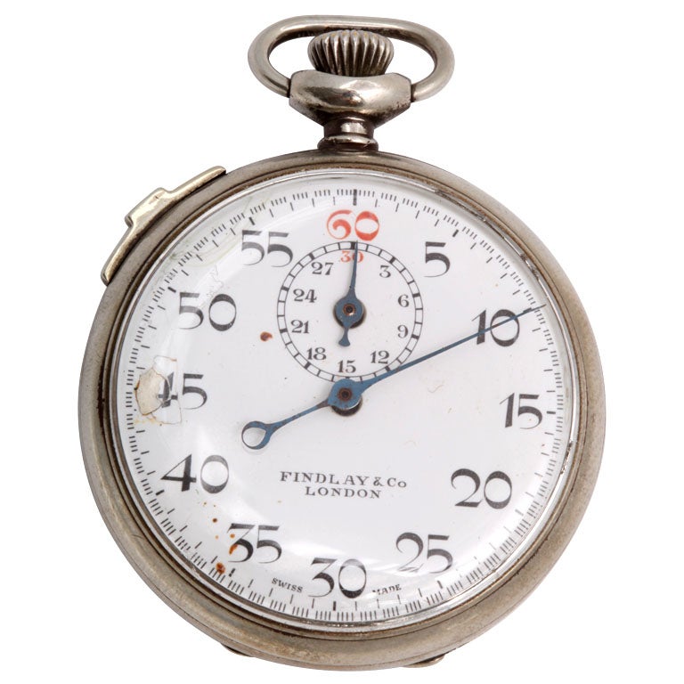 Findlay & Co. Silver Plate Stopwatch For Sale