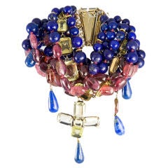 Exquisite Lapis Ruby and Citrine Bracelet by Iradj Moini