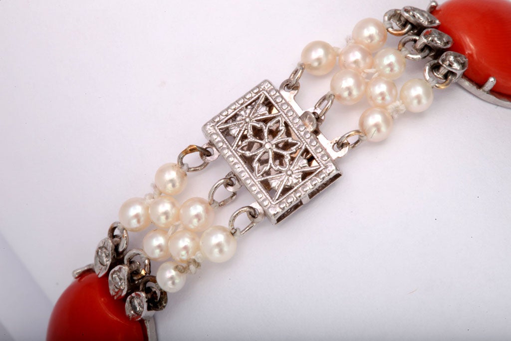  Coral Diamond & Pearl Bracelet 2