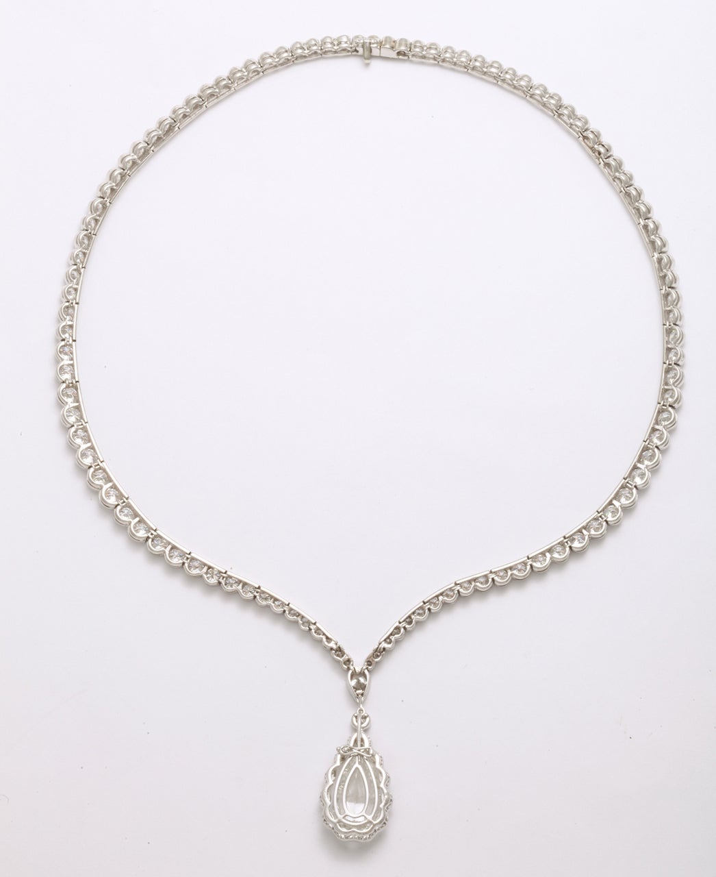 Women's Van Cleef & Arpels Riviere Diamond Platinum Necklace For Sale