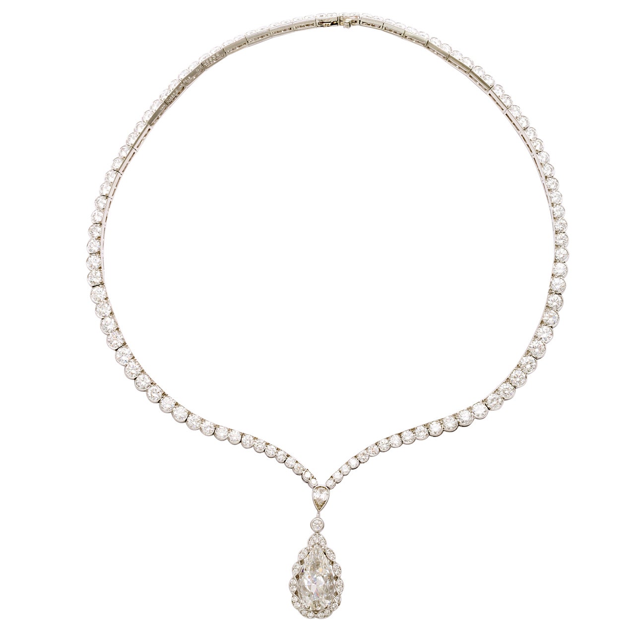Van Cleef & Arpels Riviere Diamond Platinum Necklace For Sale