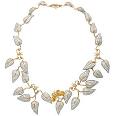 TIFFANY & CO SCHLUMBERGER  Diamond Sapphire Floral Necklace