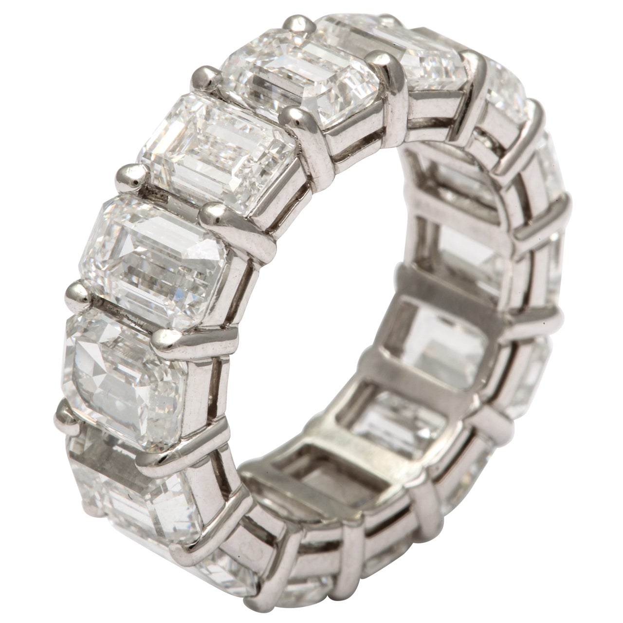 All GIA Certified Emerald Cut Wedding Band, Over 1 Carat Each For Sale