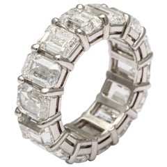 All GIA Certified Emerald Cut Wedding Band, Over 1 Carat Each