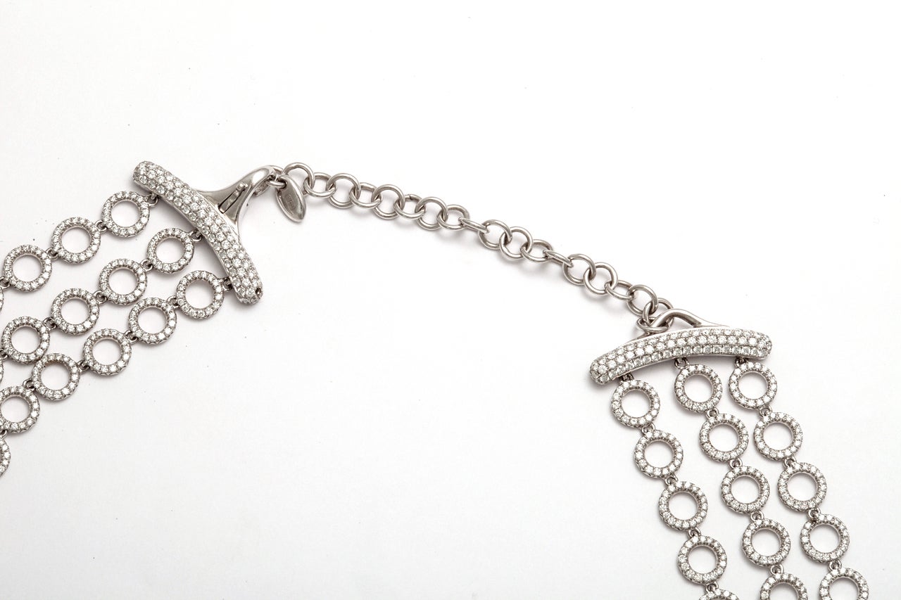 Women's Gorgeous Suite of Diamond Necklace & Earring Tier, 19.11 Carats For Sale