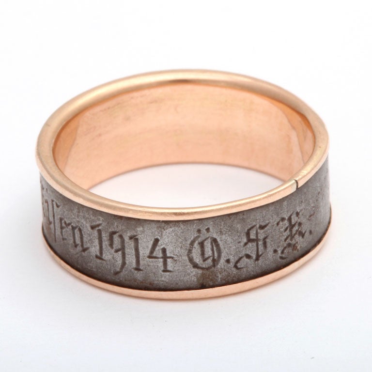 Fascinating, Rare, Berlin Iron Ring Stating I Gave Gold for Iron at