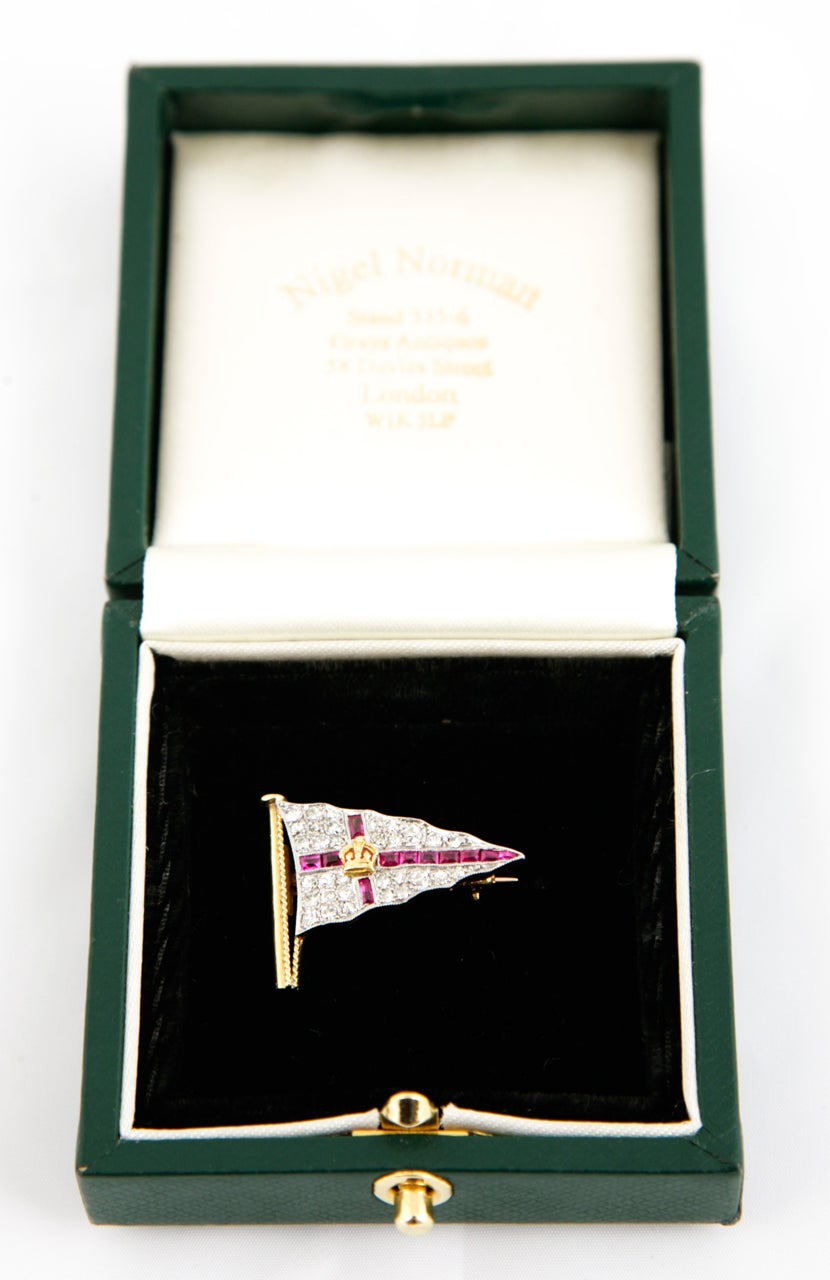 Royal Yacht Squadron  ruby and diamond brooch