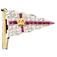 Royal Yacht Squadron  ruby and diamond brooch