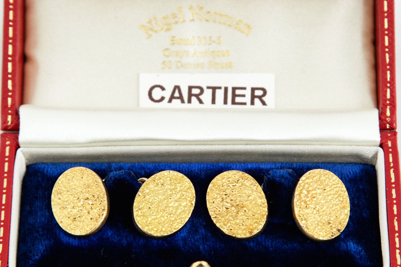 Cartier Yellow Gold Oval Nugget Cufflinks 1
