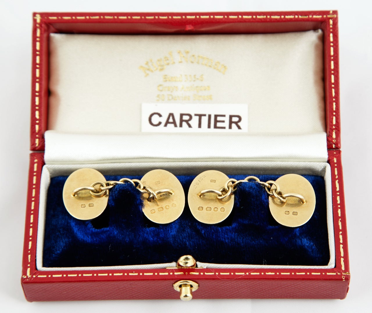 Cartier Yellow Gold Oval Nugget Cufflinks In New Condition In London, GB