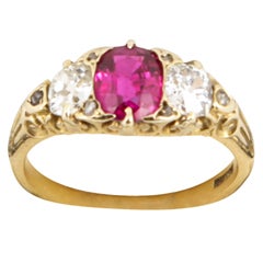 1890s, burma ruby and diamond ring