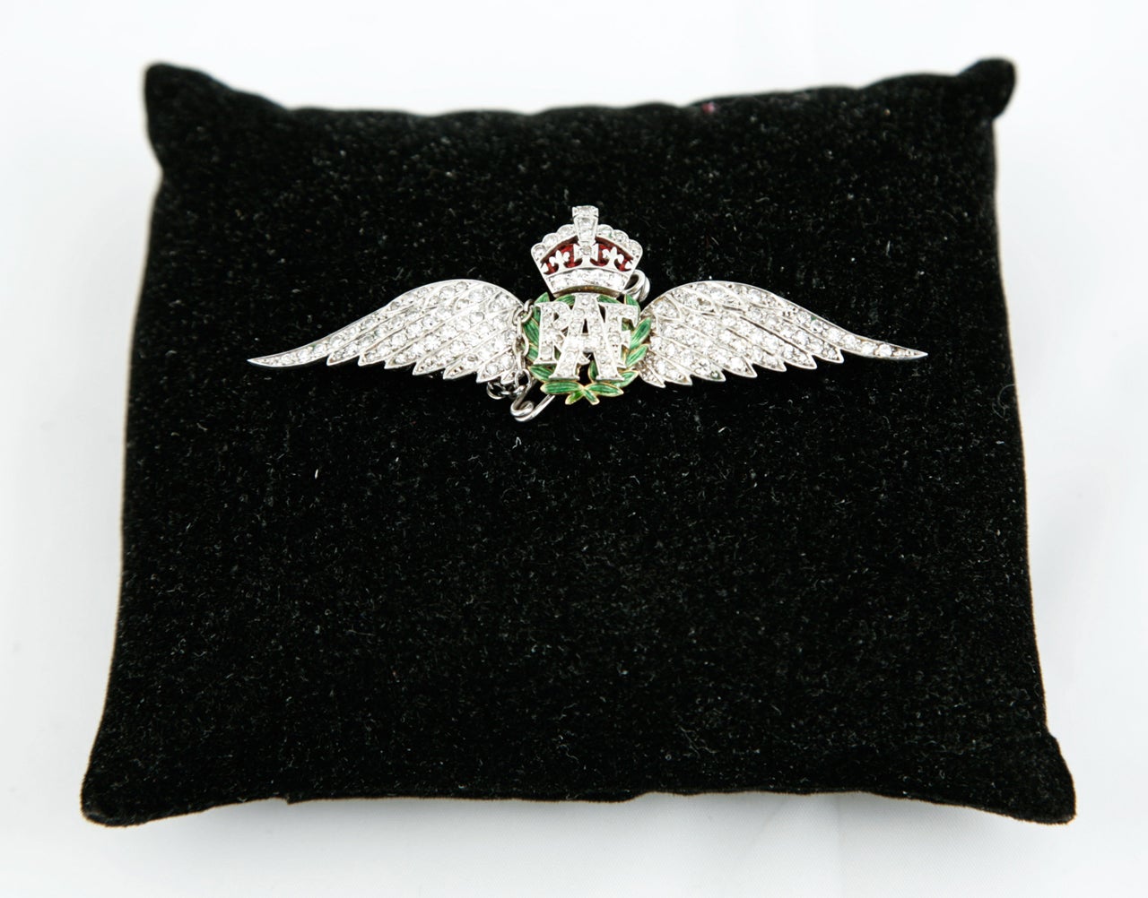 Platinum and yellow gold Royal Air Force brooch set diamonds and enamel,signed Cartier,c,1937
