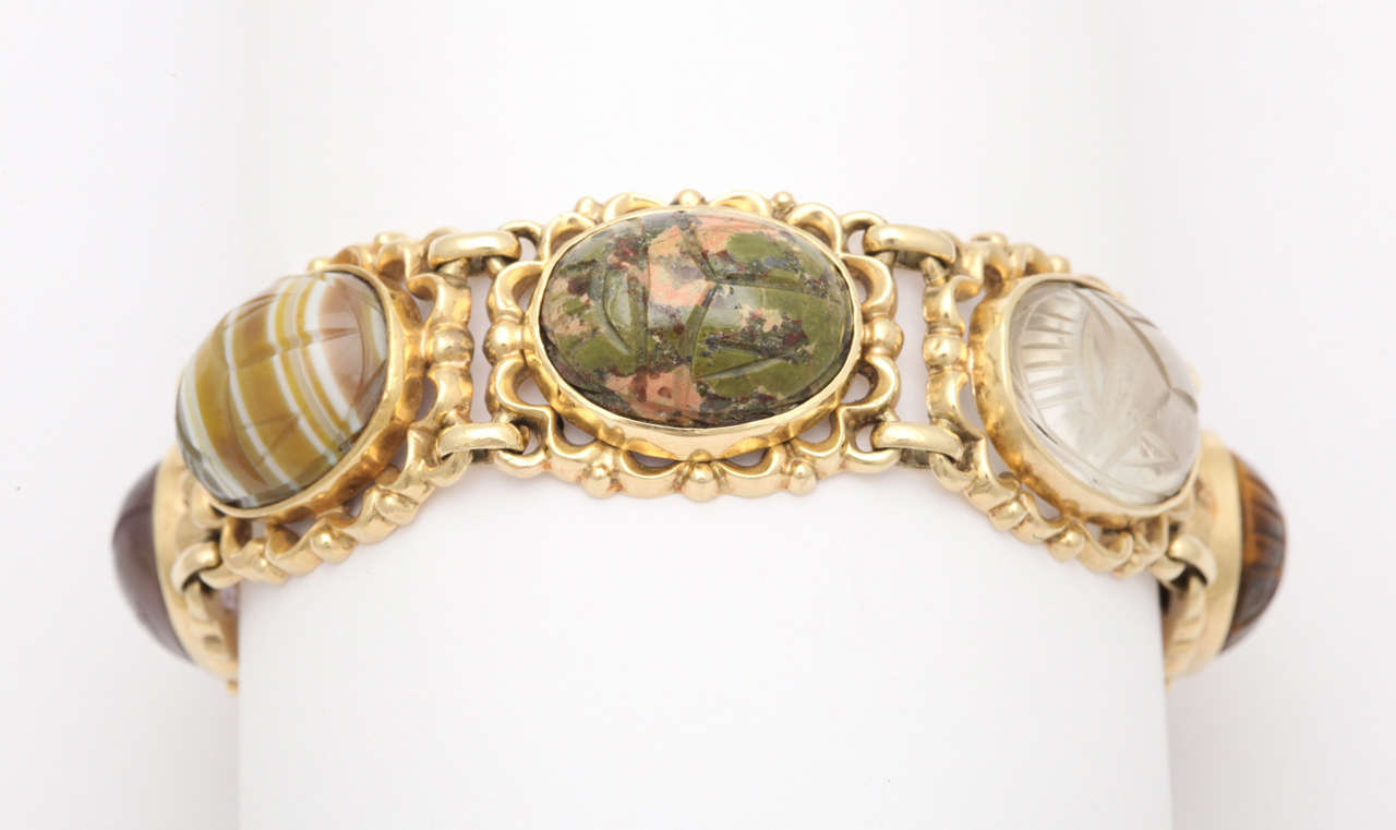 Women's Gold Scarab Bracelet For Sale