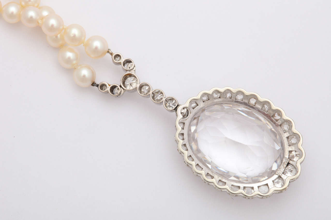Women's Diamond & Faceted Kunzite Pearl Necklace
