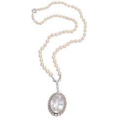 Diamond & Faceted Kunzite Pearl Necklace