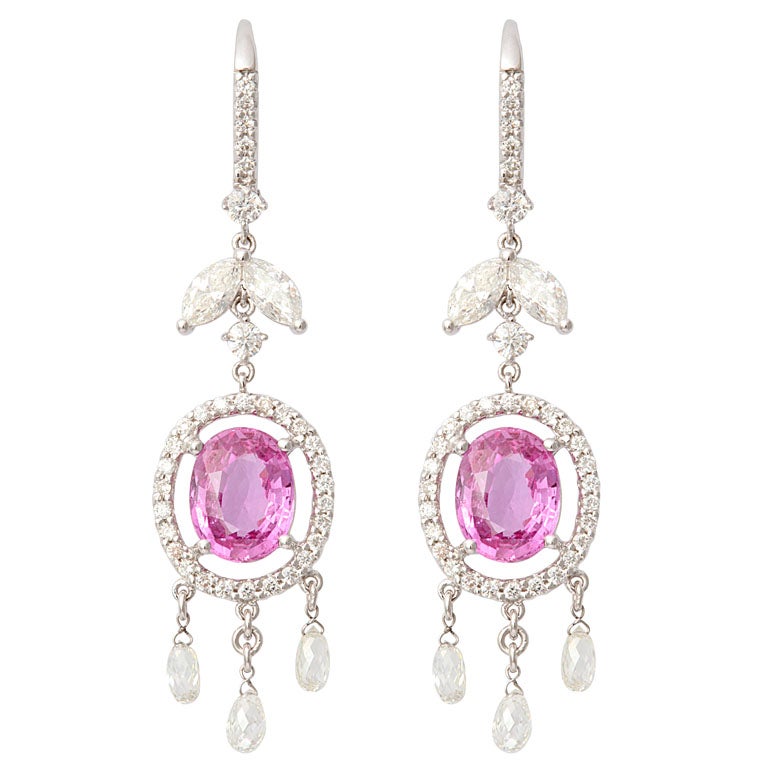 Spectacular Pink Sapphire Earrings at 1stdibs