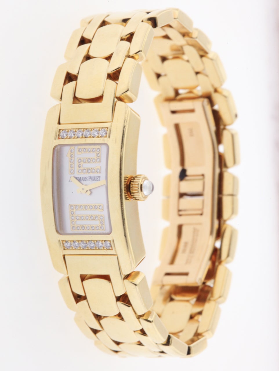 Audemars Piguet Lady's Yellow Gold and Diamond Promesse Bracelet Watch In Excellent Condition In New York, NY