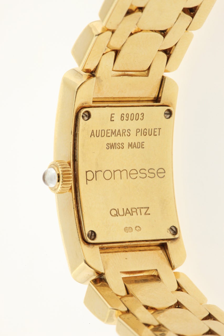 Audemars Piguet Lady's Yellow Gold and Diamond Promesse Bracelet Watch 1